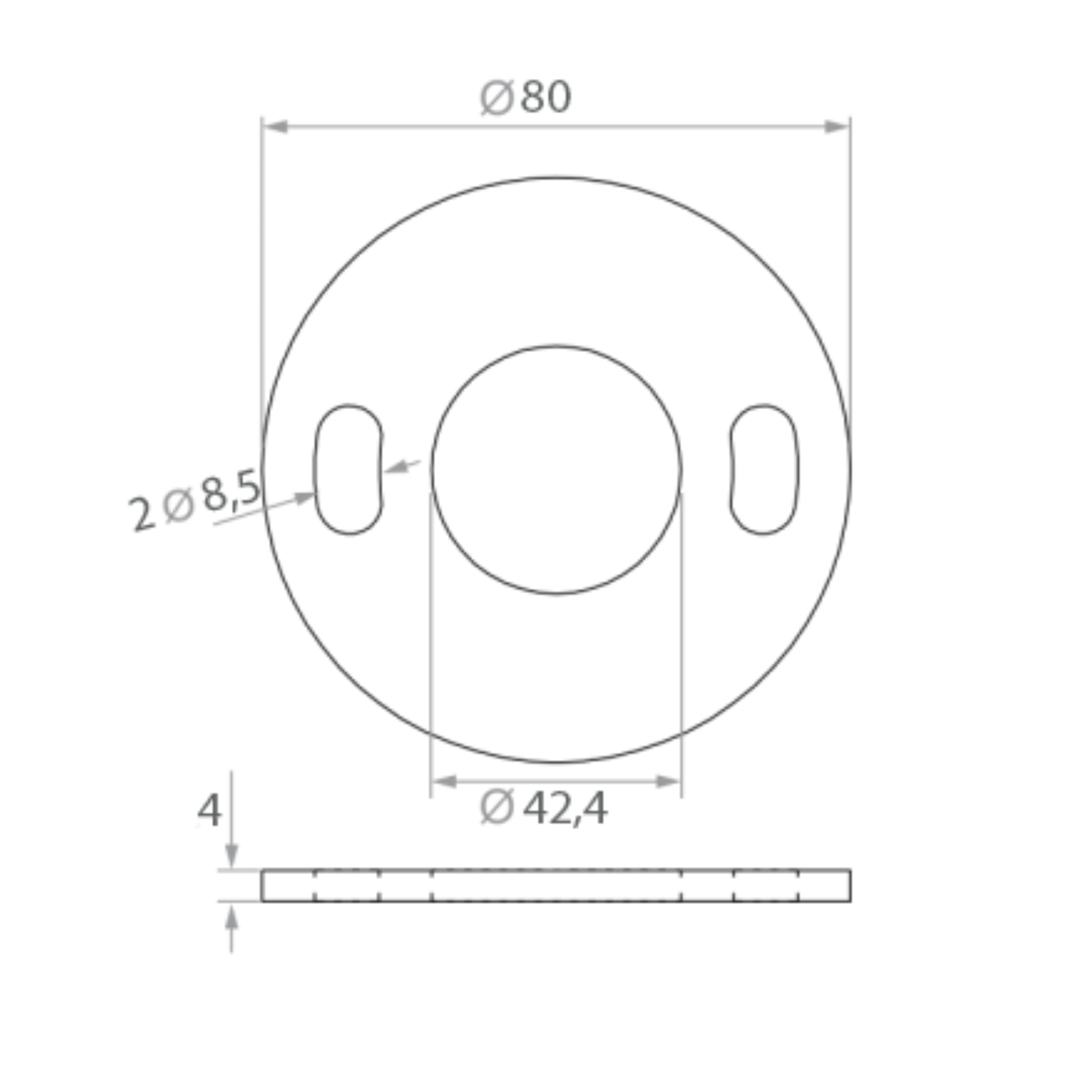 Bottom fastening with 2-3 screws (D80) - StroFIX