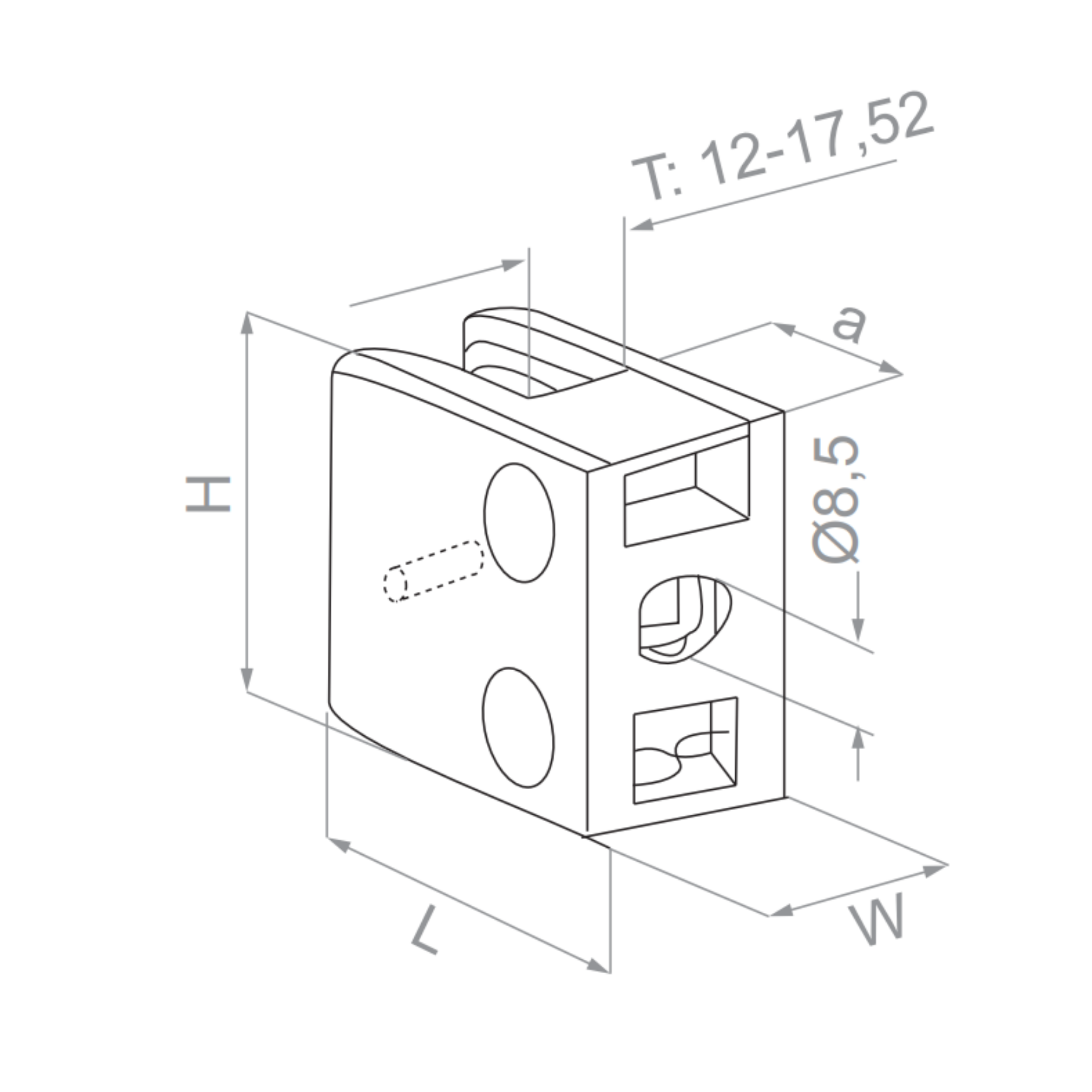 (E) Glass clamp - Flat (L=67) - StroFIX