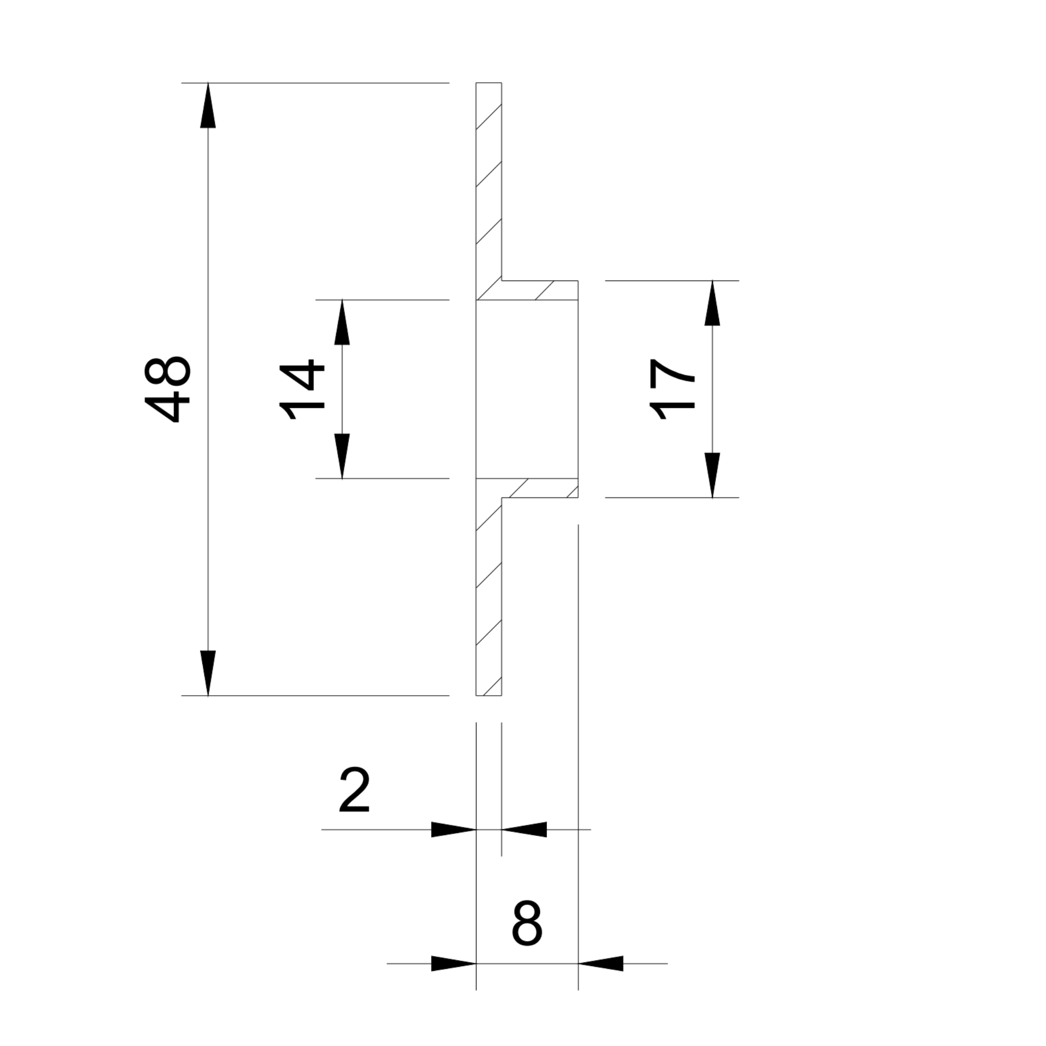Glass adaptor - gasket with flange, D50, EPDM - Strofix