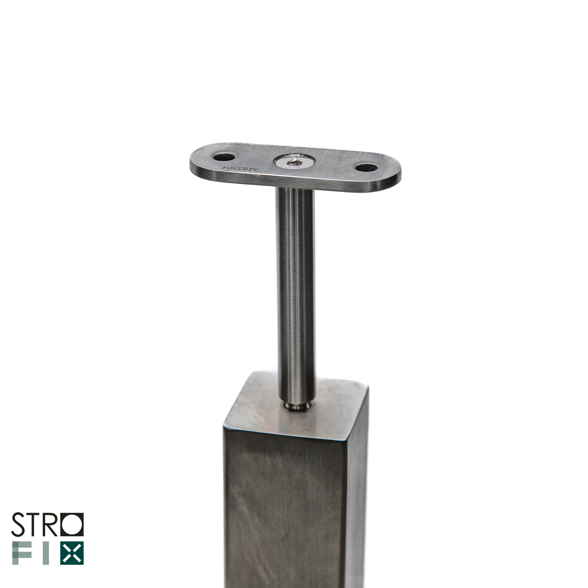 Glass railing system with glass adaptors for a flat surface - Flat - StroFIX