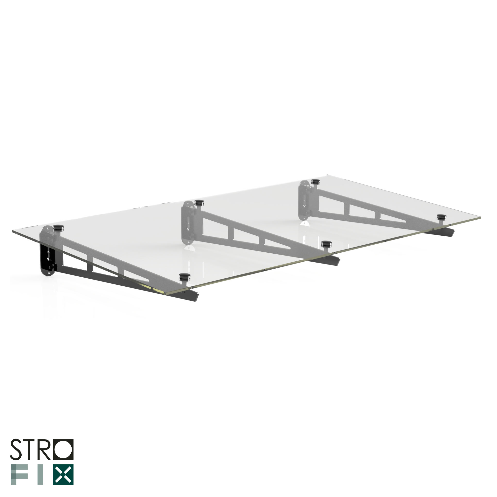 Glass canopy on 3 supports, 1150 - StroFIX