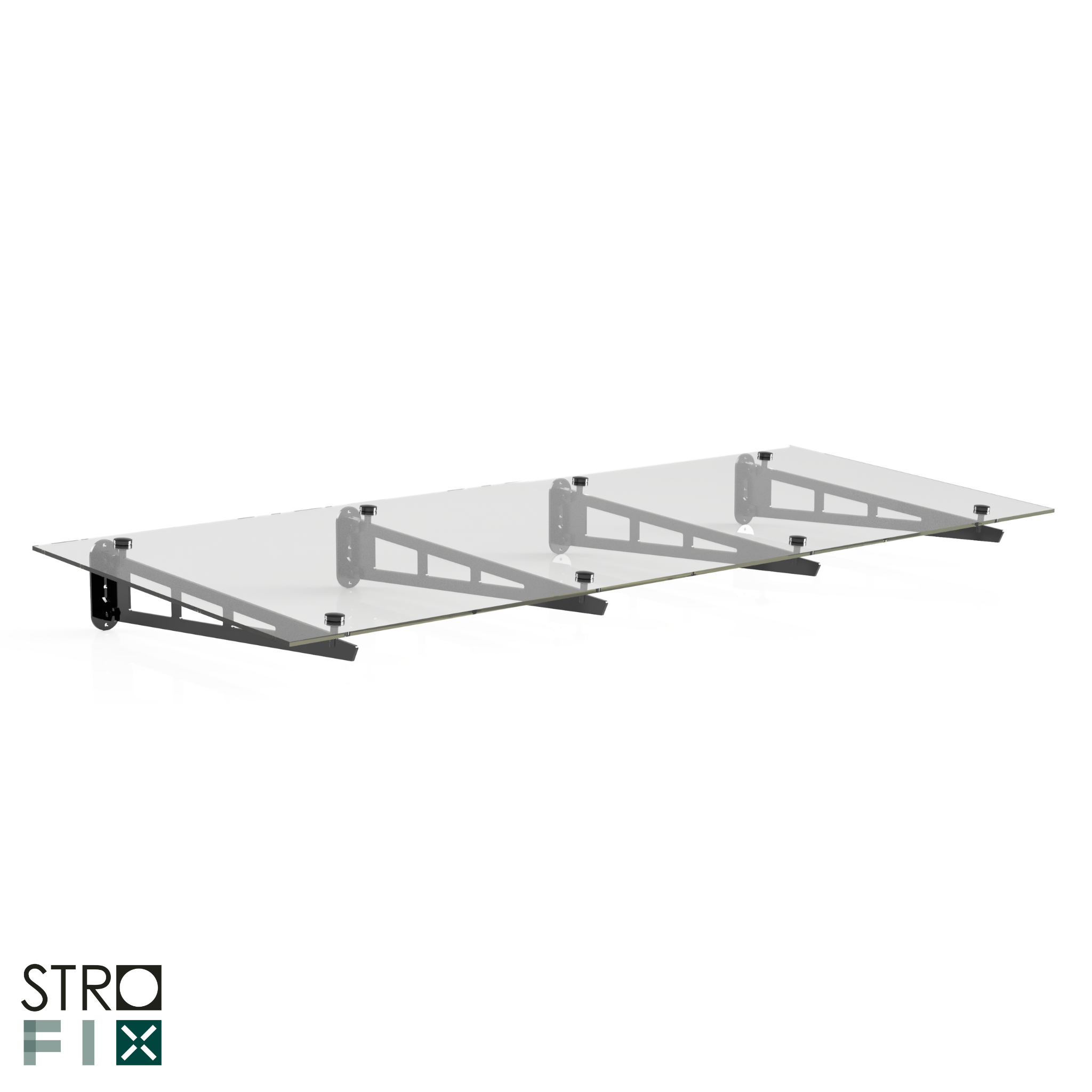 Glass canopy on 4 supports, 1150 - StroFIX