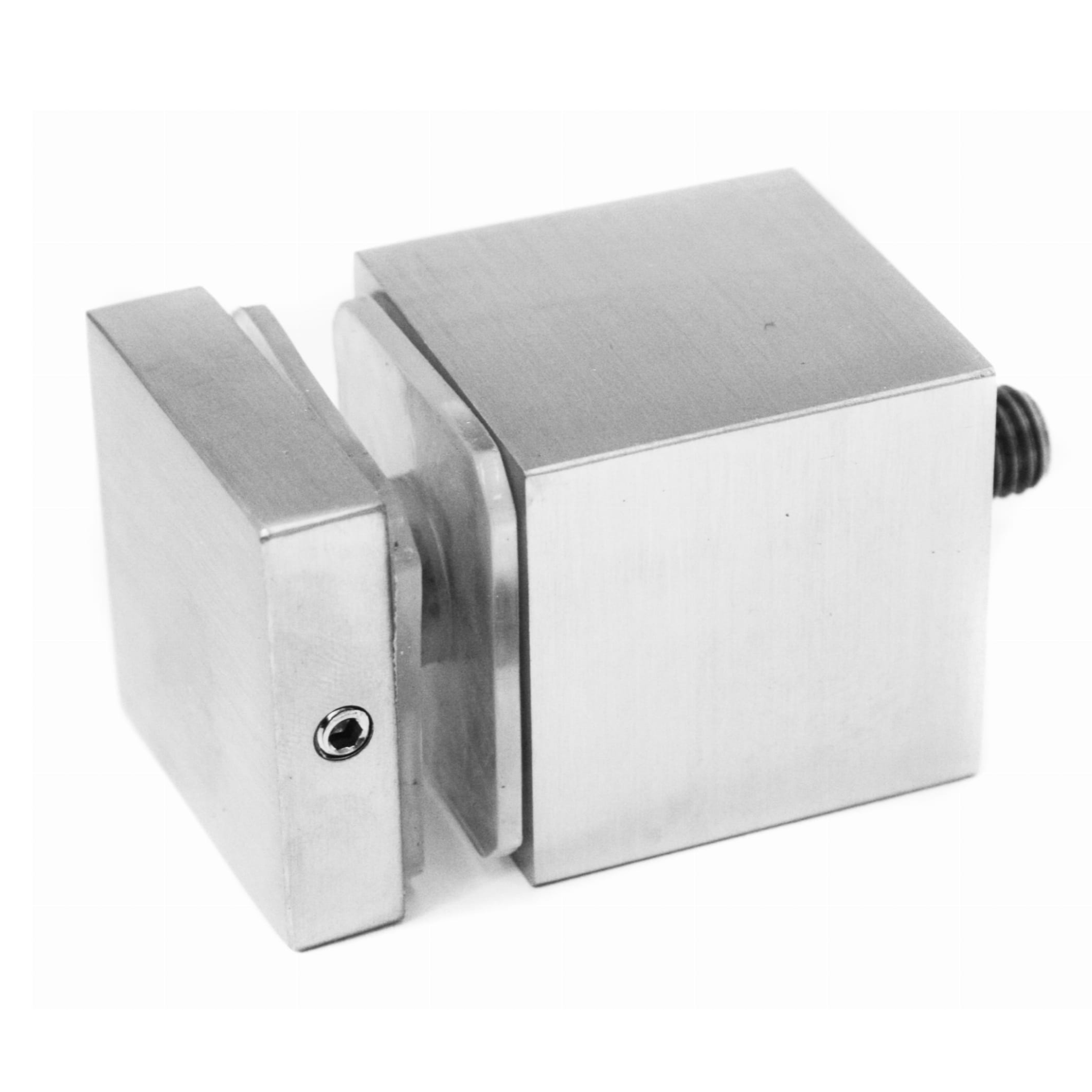 Glass adaptor 40x40, adjustable cover, SS, satin - StroFIX