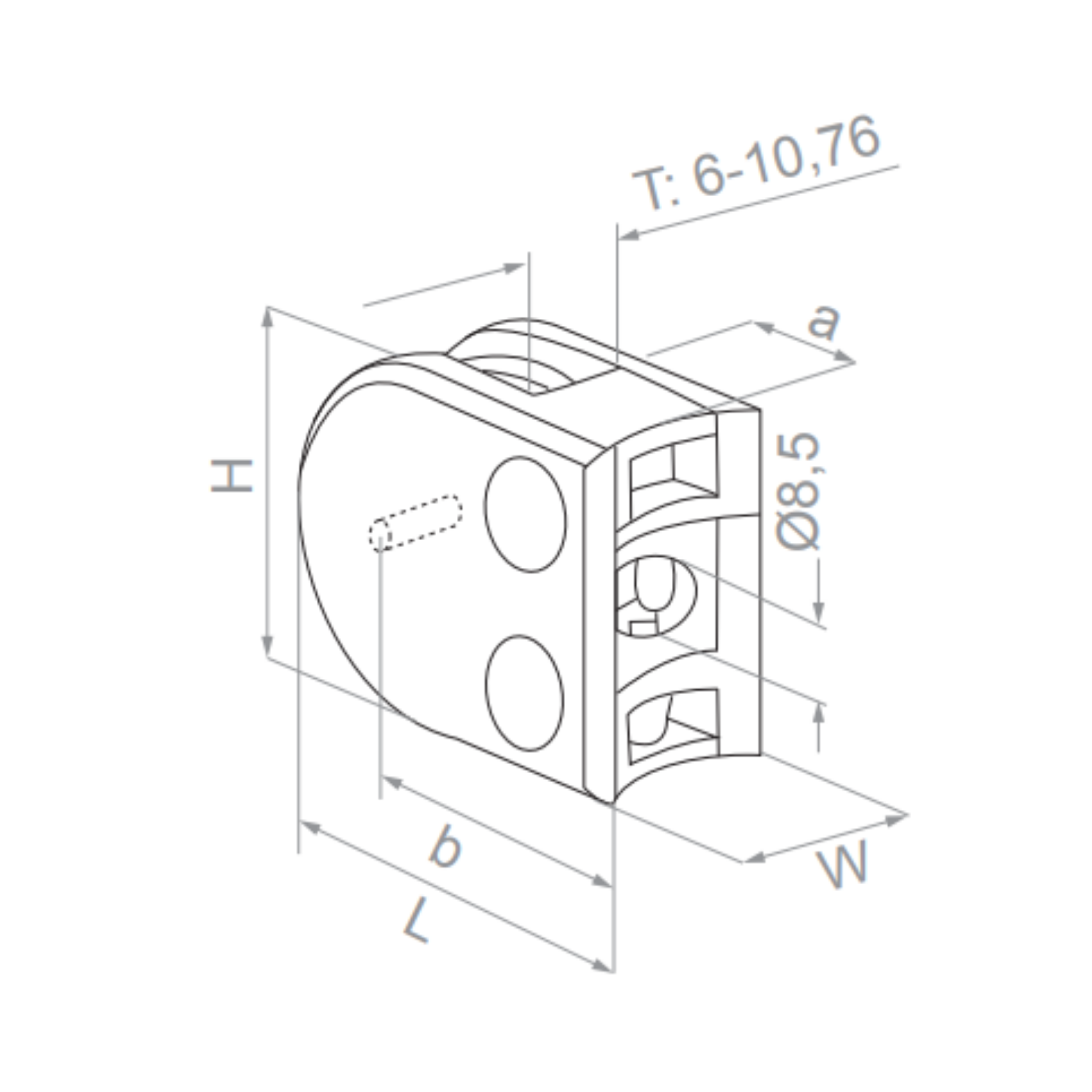 (G) Glass clamp - 42.4/48.3 (H=45) - StroFIX