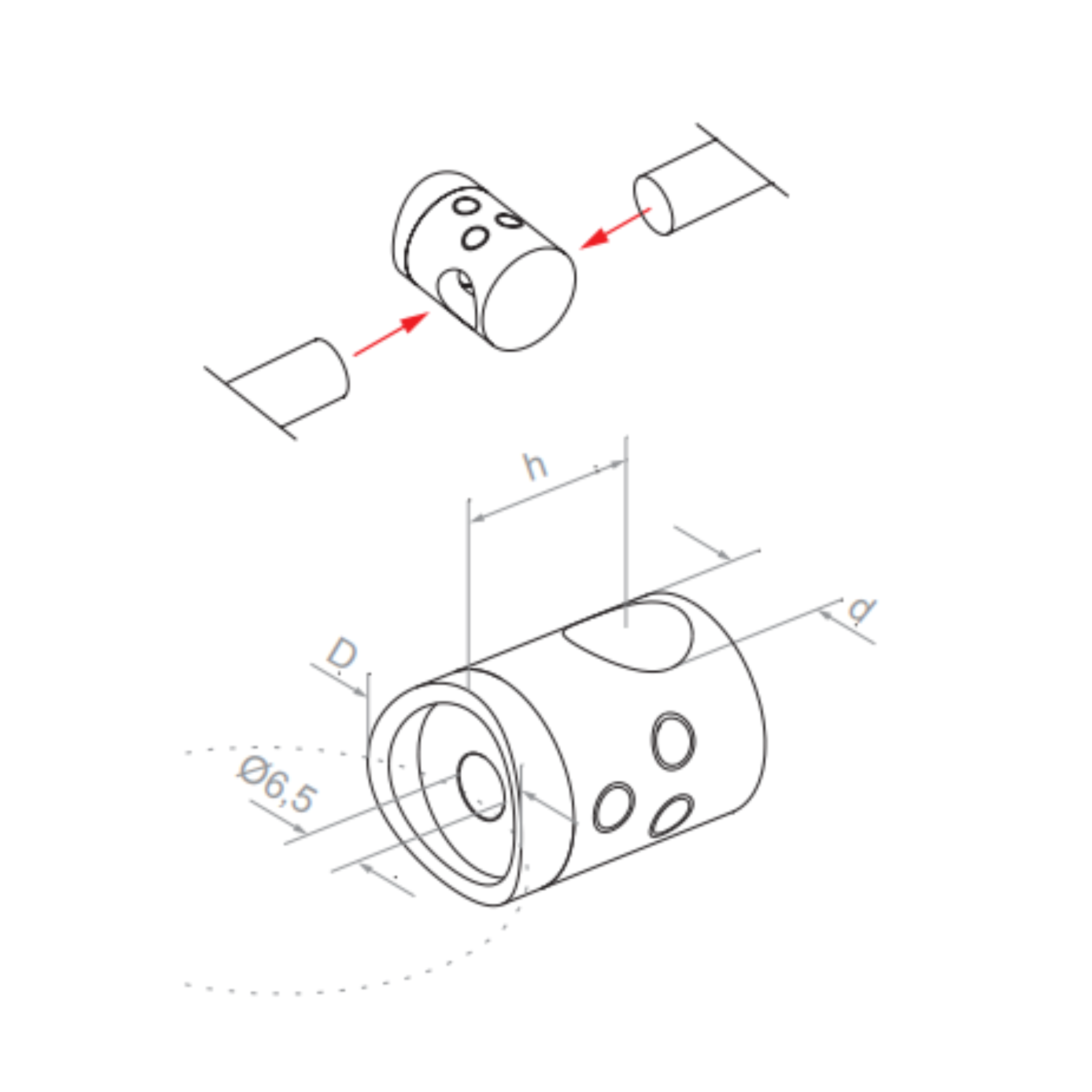 Connecting Crossbar holder - 42.4 - StroFIX
